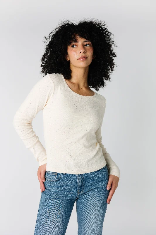 Weekend Pointelle Long Sleeve Tee