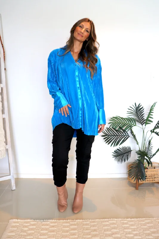 Charmaine Long Sleeve Top in Electric Blue