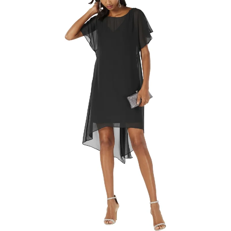 Adrianna Papell Womens Chiffon Overlay Cocktail And Party Dress