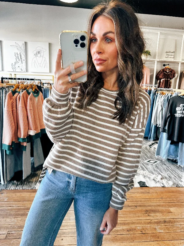 Triple Stripe Cuffed Long Sleeve-3 Colors