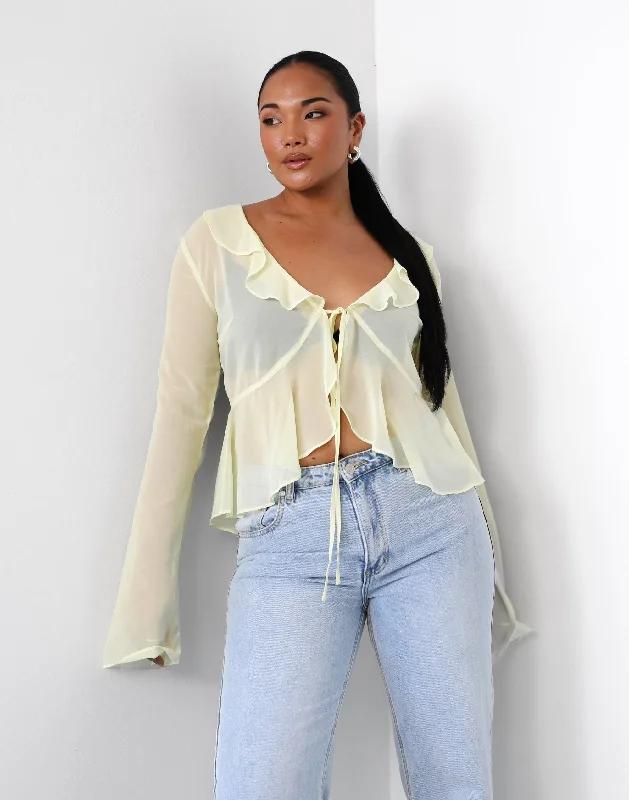 Leah Long Sleeve Top (Lemon)