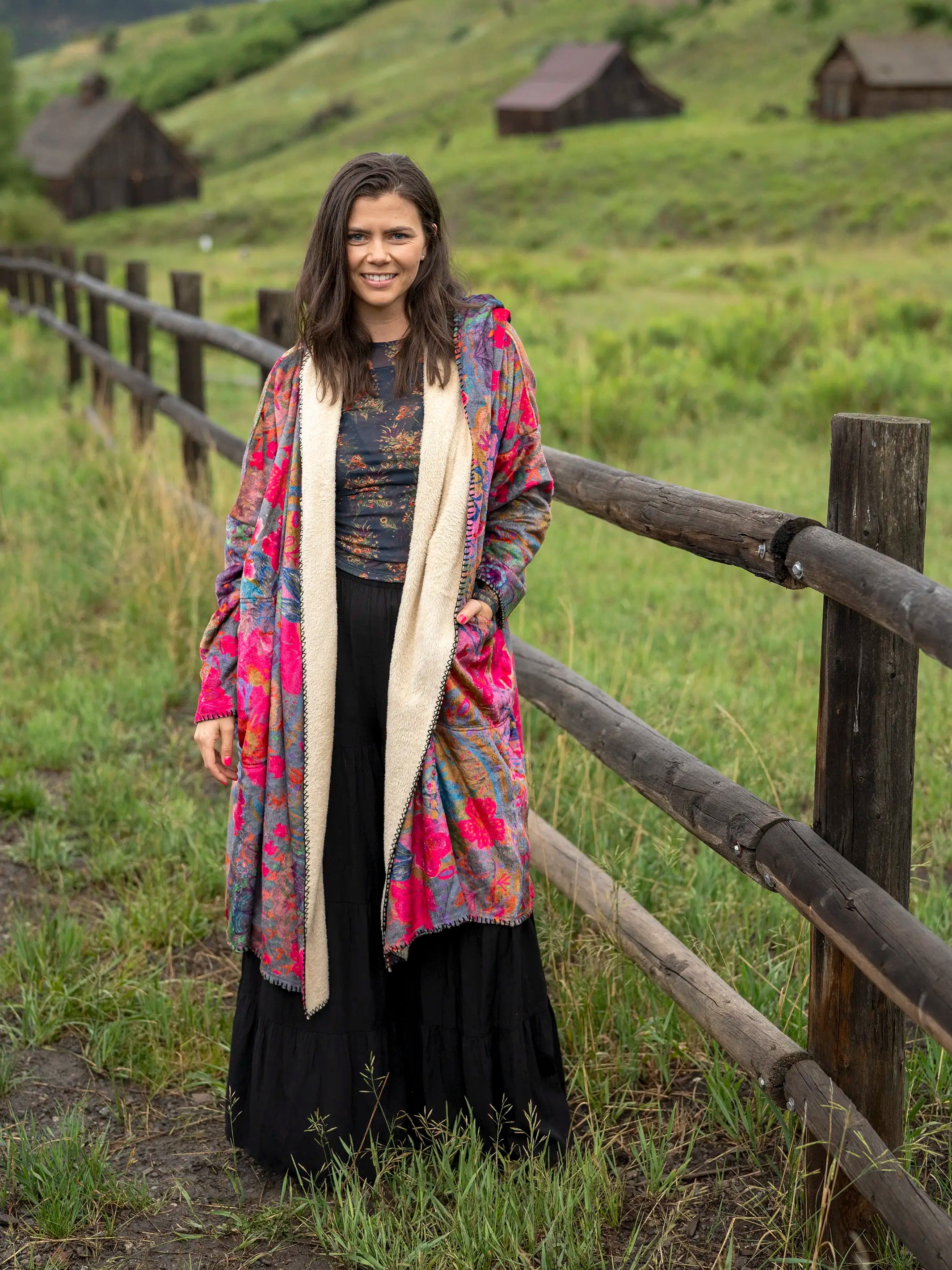 Cozy Blanket Kimono - Medallion Arch Long Length