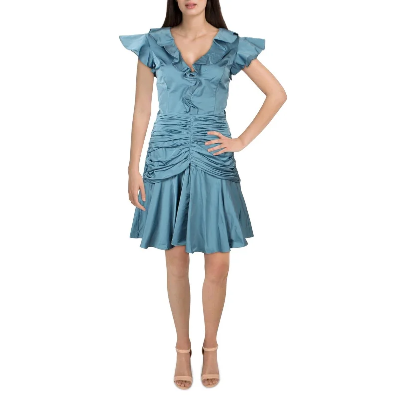 Flor et.al Womens Dante Pleated Short Cocktail and Party Dress