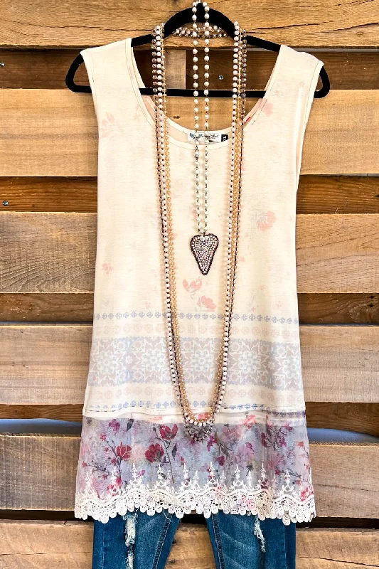 Printed Extender Tanks - Beige/R#8