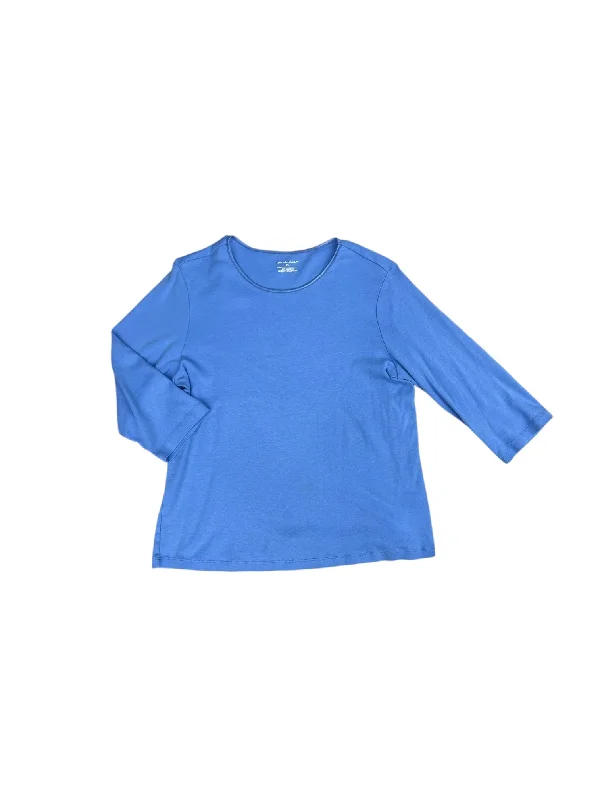 Top 3/4 Sleeve By Christopher And Banks In Blue, Size: L