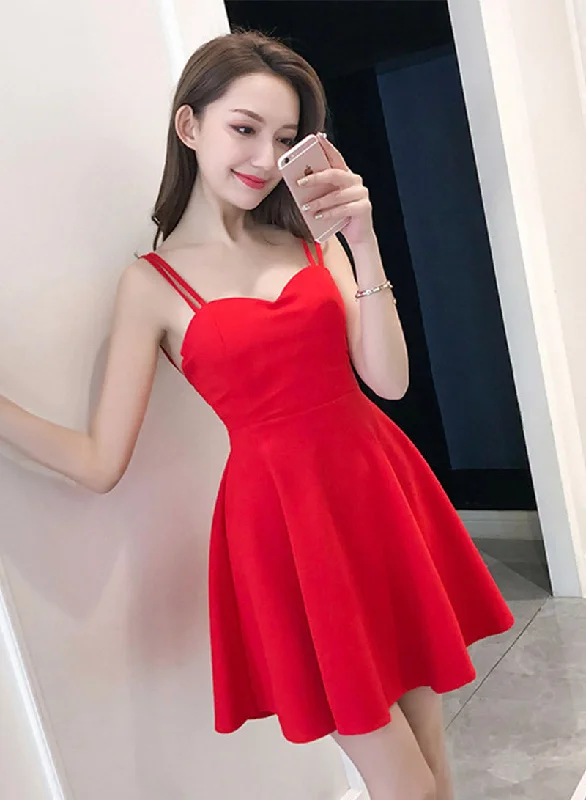 Simple A line sweetheart neck short dress party dress  1133