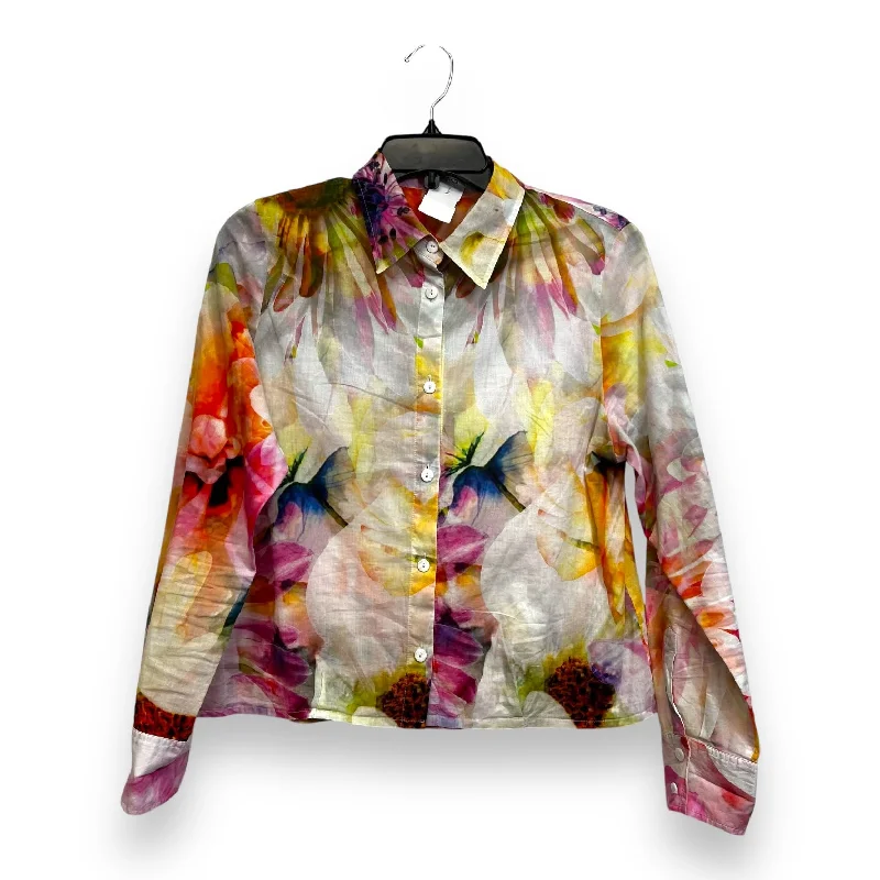 Top 3/4 Sleeve By Clothes Mentor In Floral Print, Size: S