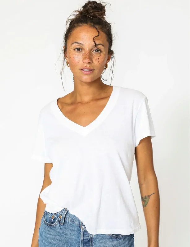 Hendrix V Neck Tee, White