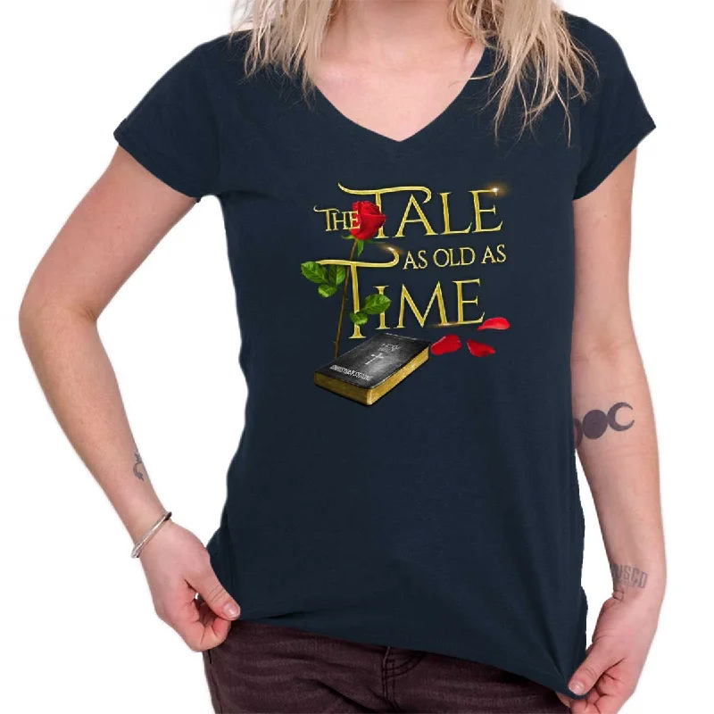 Tale Old as Time Junior Fit V-Neck T-Shirt