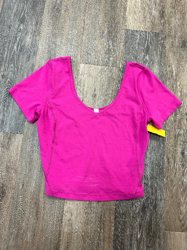 Athletic Top Short Sleeve By Lululemon In Pink, Size: 6