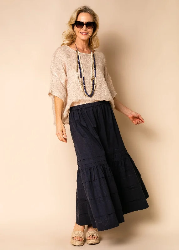 Honey Cotton Skirt in Navy