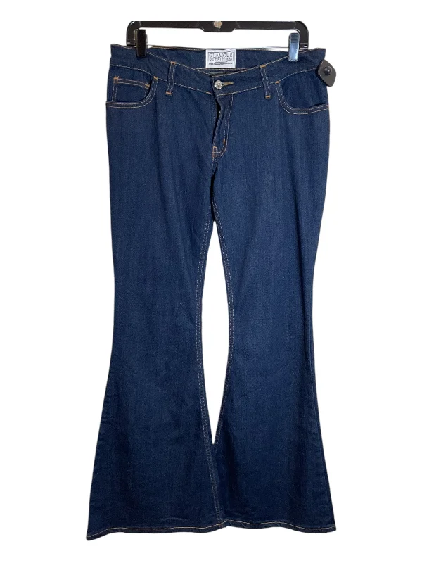 Jeans Flared By Glamour In Blue Denim, Size: 14