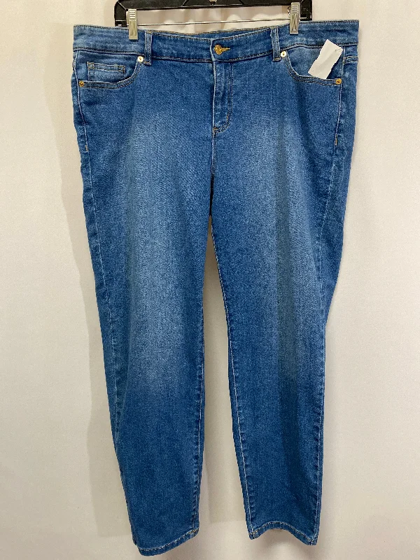 Jeans Straight By Michael Kors In Blue Denim, Size: 16