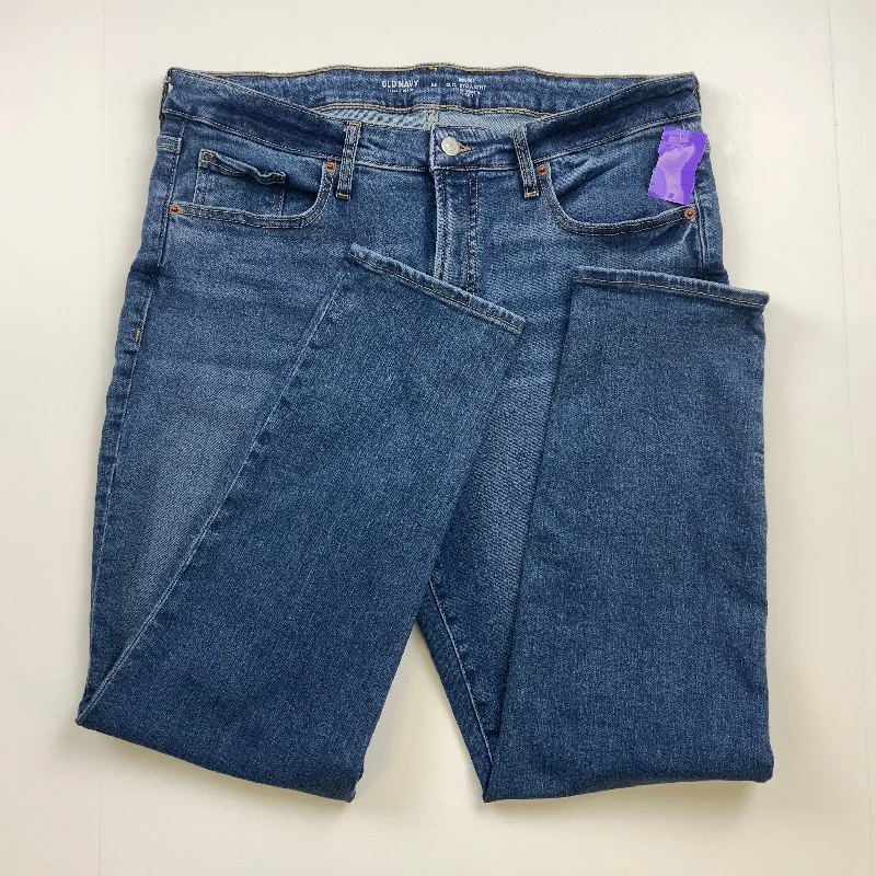 Jeans Straight By Old Navy In Blue Denim, Size: 14