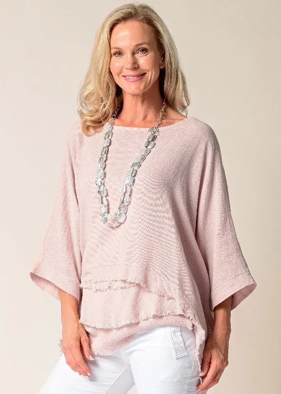 Kalla Linen Top in Blush