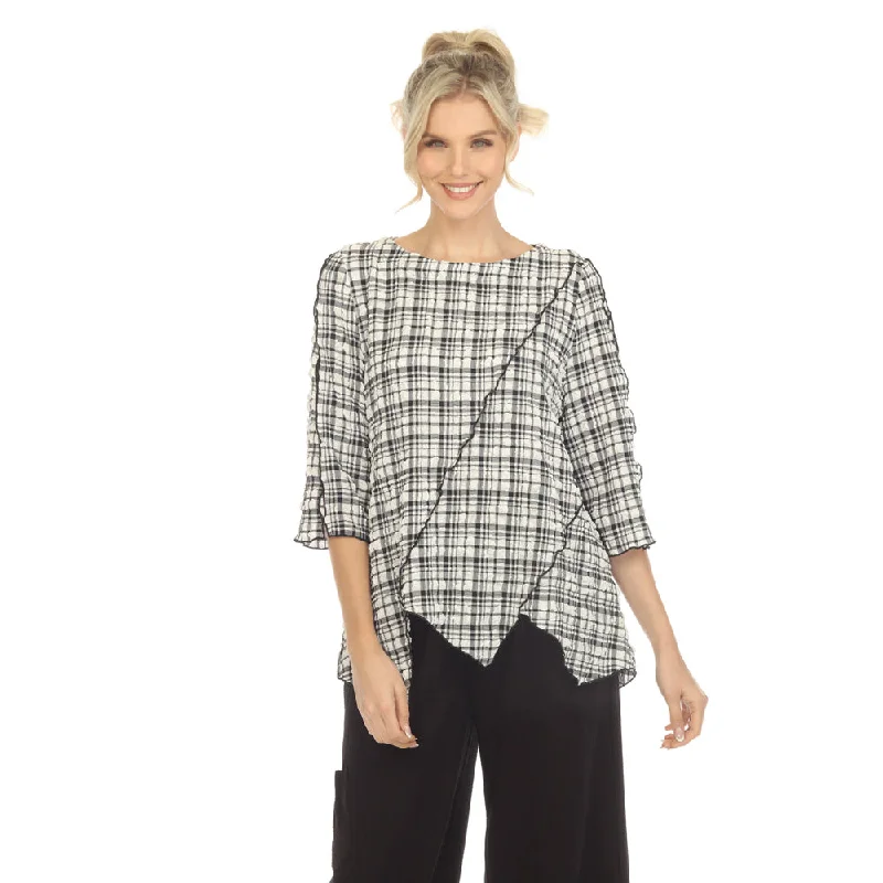 Moonlight Check Sharkbite Tunic Top  - 3824