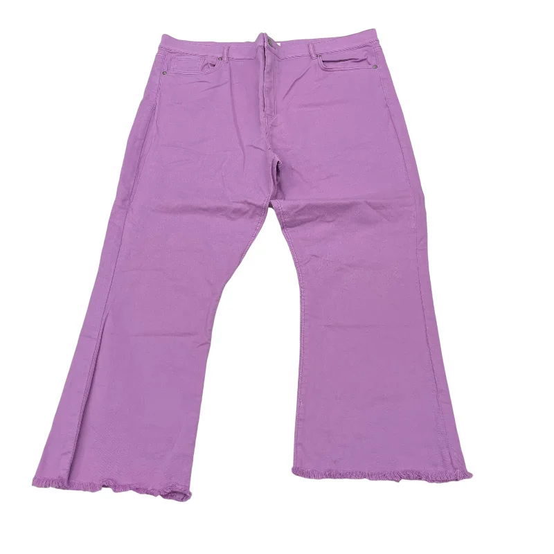 PURPLE DENIM JEANS CROPPED by LOFT Size:18