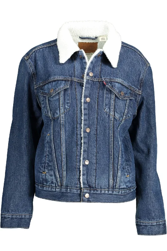 Blue Cotton Women Jacket