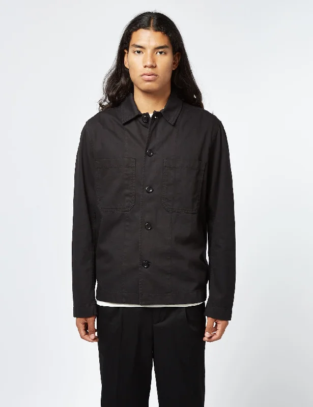 Norse Projects Tyge Broken Twill Overshirt (Organic) - Black