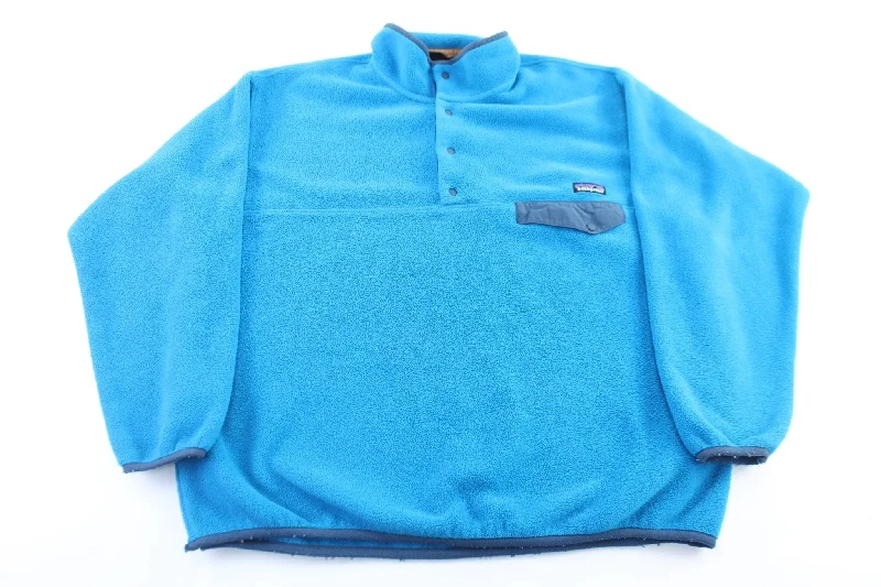 Patagonia Logo Patch Blue Fleece Pullover Jacket