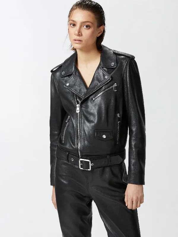 Giacca Biker in Nappa Nero