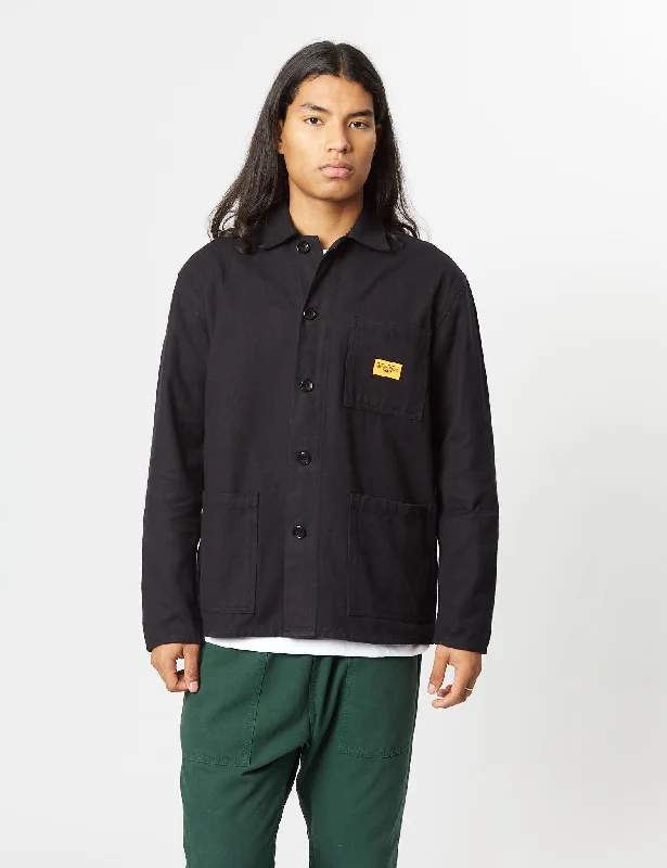 Service Works Coverall Jacket (Moleskin) - Black