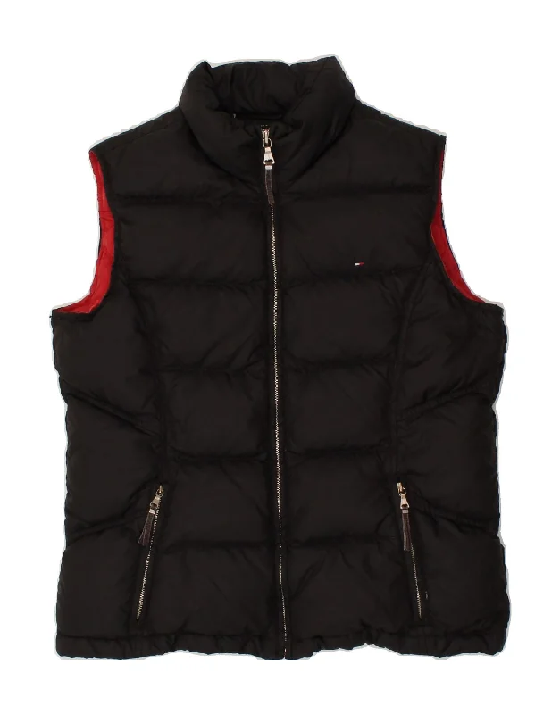 TOMMY HILFIGER Womens Padded Gilet UK 14 Medium Black Nylon