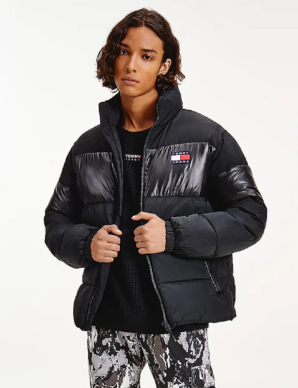 Tommy Jeans Tonal Colourblock Puffer Jacket - Black