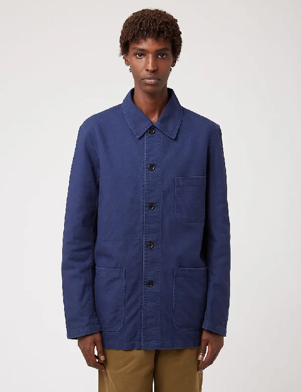 Vetra French Workwear Jacket (Cotton Drill) - Blue Dungaree Wash