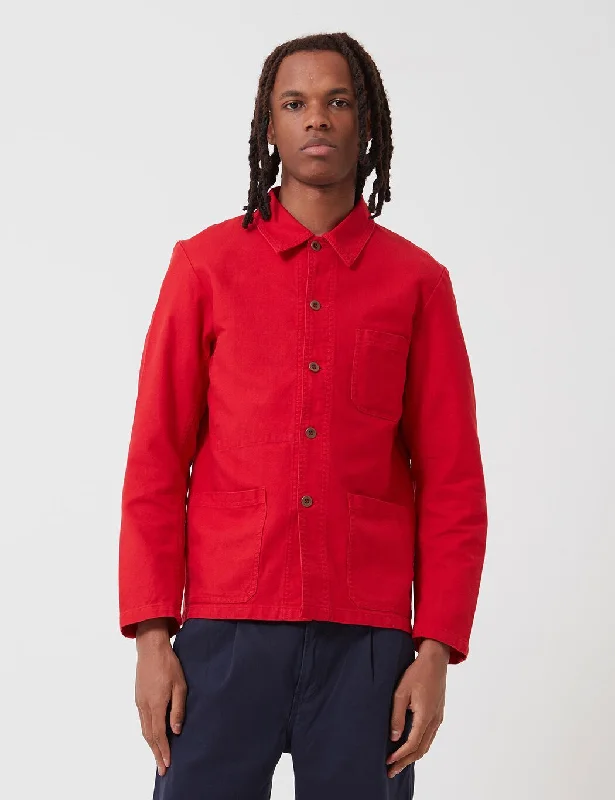 Vetra French Workwear Jacket Short (Cotton Drill) - Poppy Red