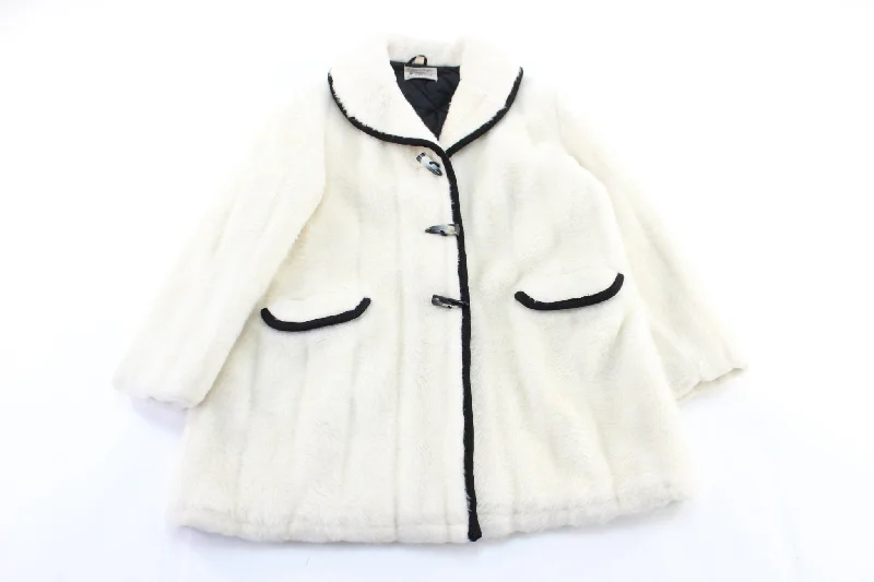 Women's 50's Butwin White Faux Fur Coat