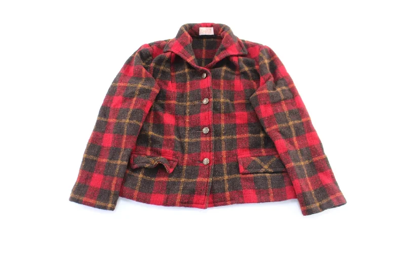 Women's 50's Pendleton Woolen Mills Red & Black Plaid Coat