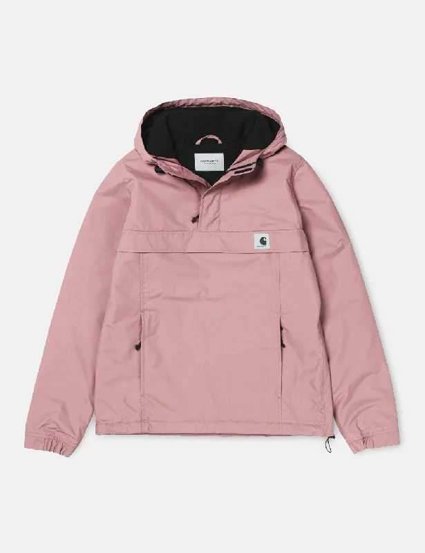 Womens Carhartt-WIP Nimbus Half-Zip Jacket (Fleece Lined) - Soft Rose Pink