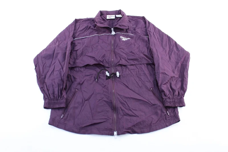 Women's Reebok Embroidered Logo Purple Zip Up Jacket