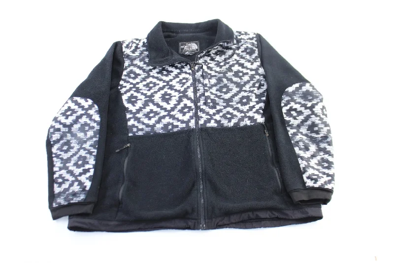 Women's The North Face Embroidered Black & White Patterned Zip Up Jacket