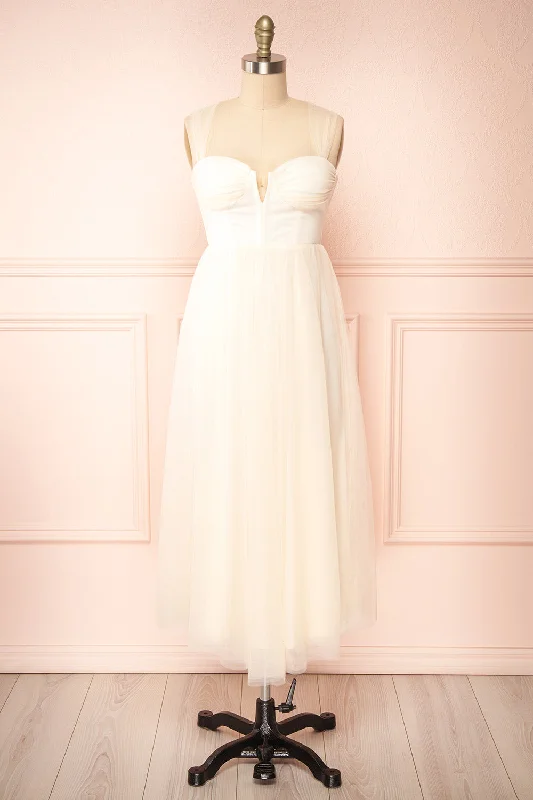 Lizzie Cream | Midi Tulle Dress w/ Corset