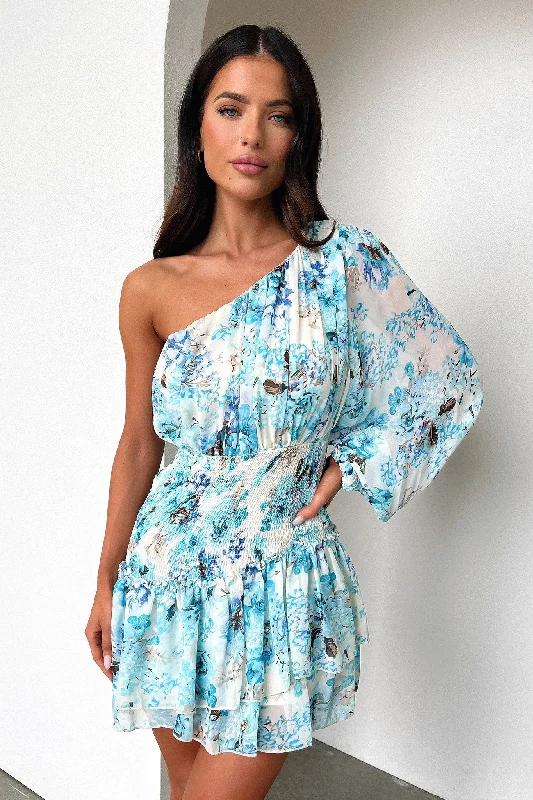 Katina Mini Dress - Dark Blue Floral