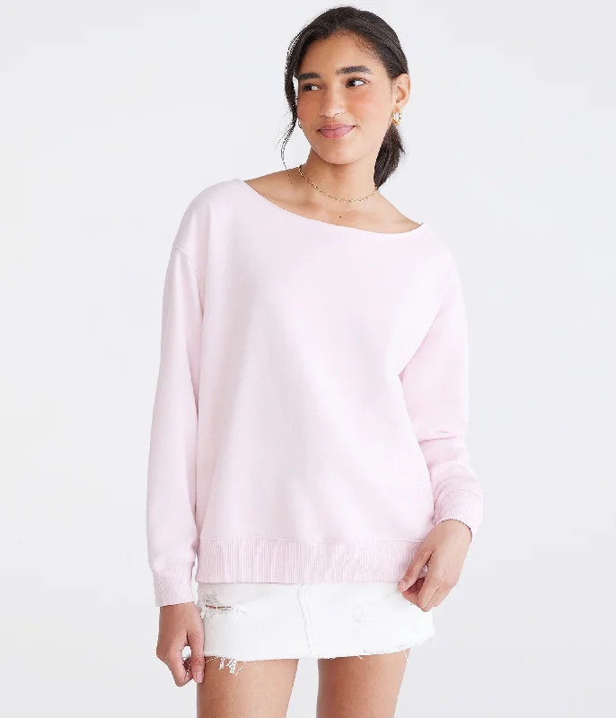 Aeropostale Washed Off-The-Shoulder Sweatshirt