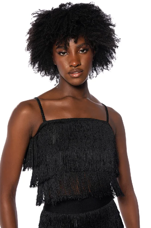 BEST EVER FRINGE TANK TOP IN BLACK