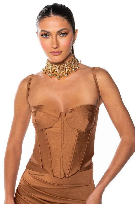 KRISTIN SATIN STRUCTURED CORSET