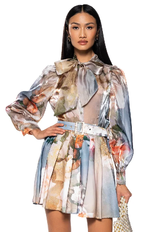 MASTERPIECE PRINTED BLOUSE AND SKIRT SET