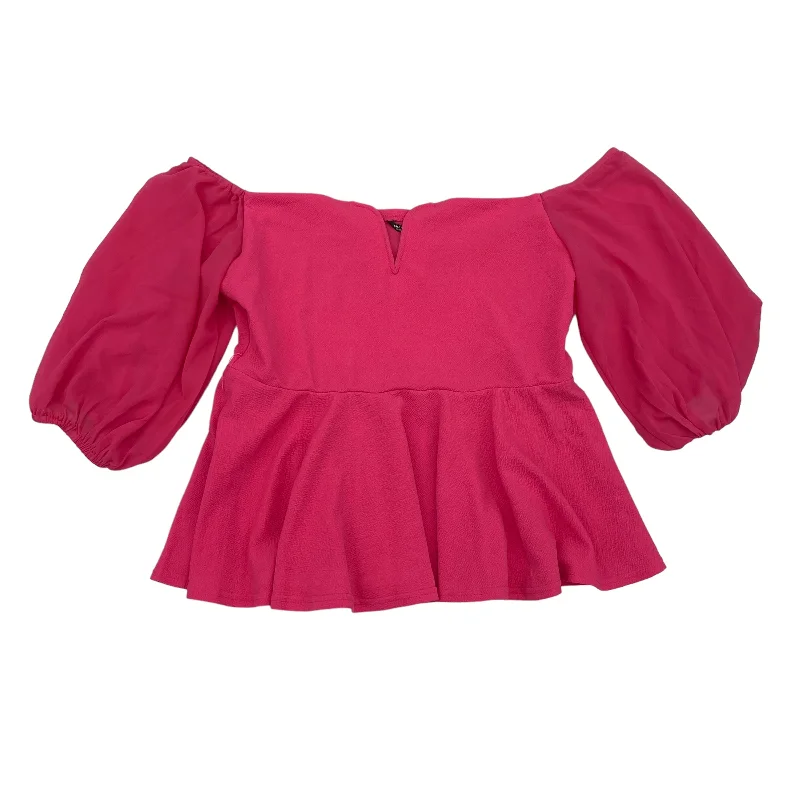 PINK BLOUSE 3/4 SLEEVE by SHEIN Size:1X