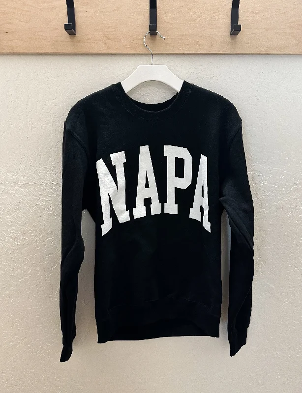 Napa Block Crewneck Sweatshirt, Black/White