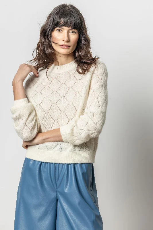 Easy Pointelle Crewneck Sweater