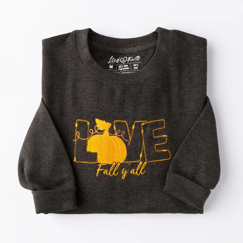 Embroidered Love Fall Y'all Sweatshirt