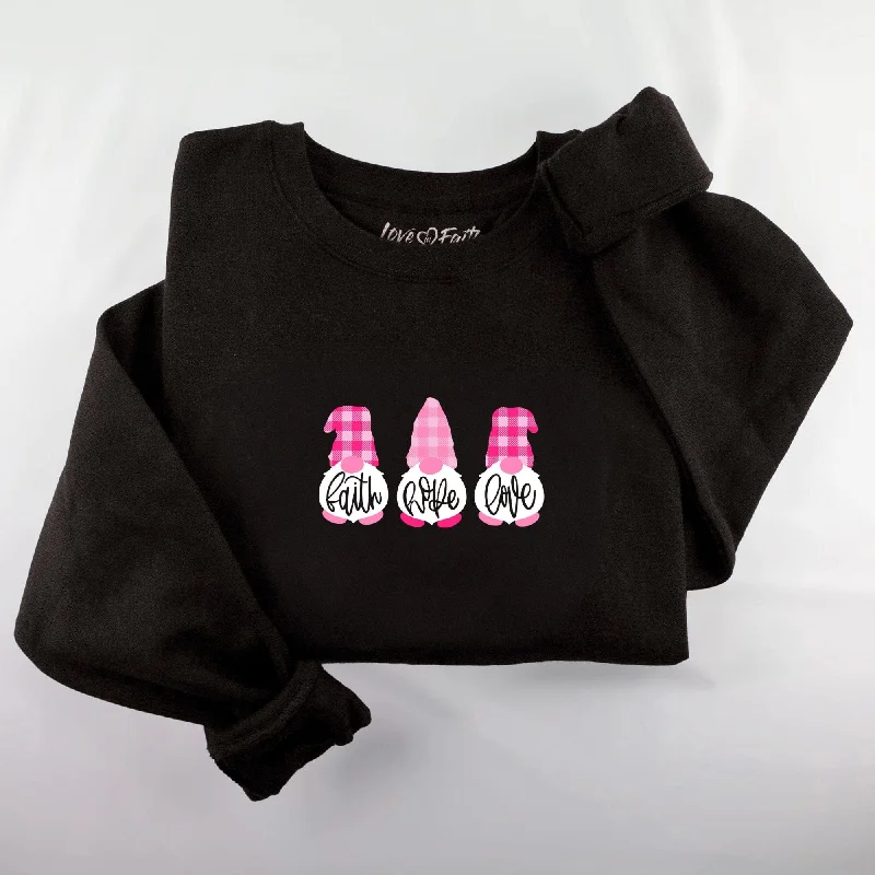 Embroidered Faith Hope Love Gnomes Sweatshirt